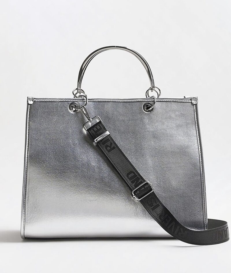 Silver Embossed Tote Bag - Image 4