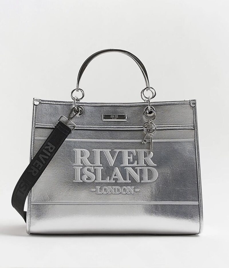 Silver Embossed Tote Bag - Image 2