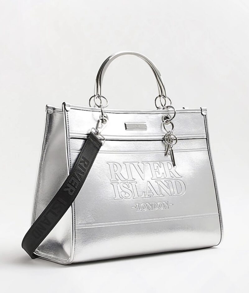 Silver Embossed Tote Bag - Image 3