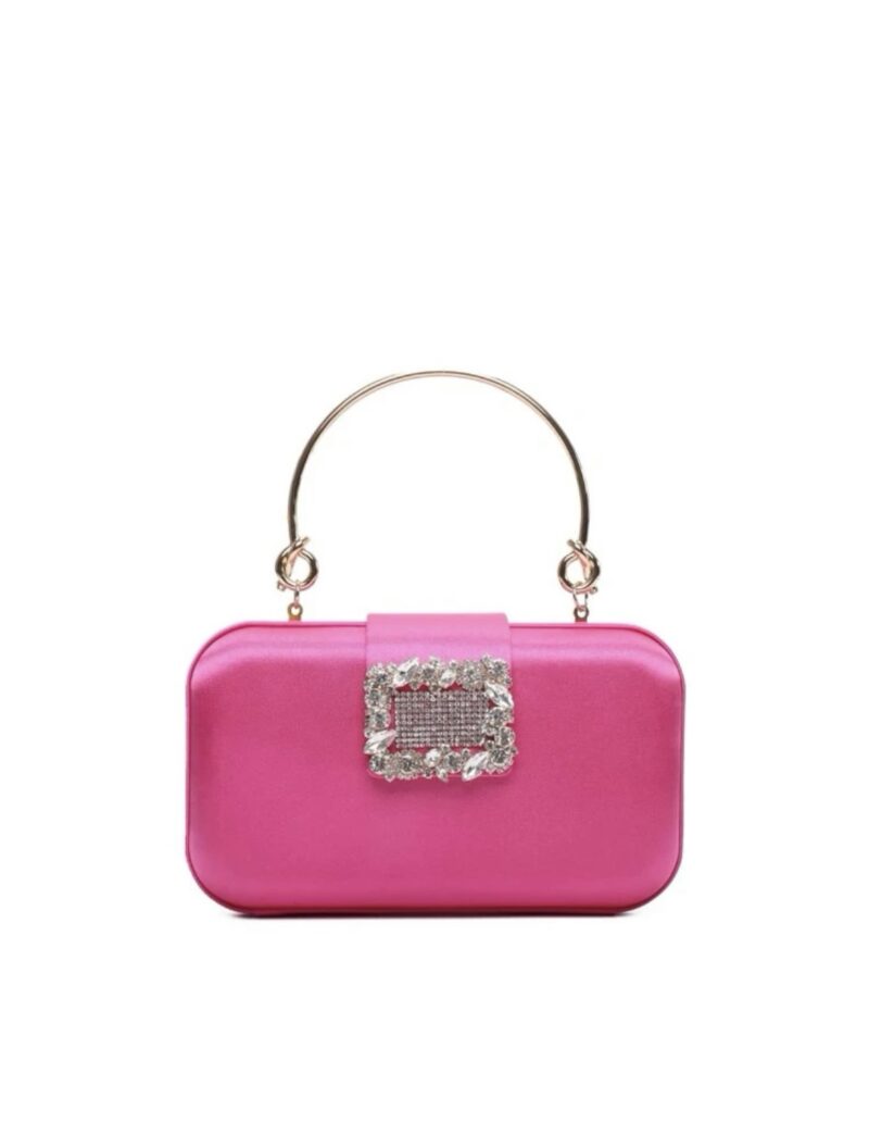 Pink Diamante Flap Bag - Image 1