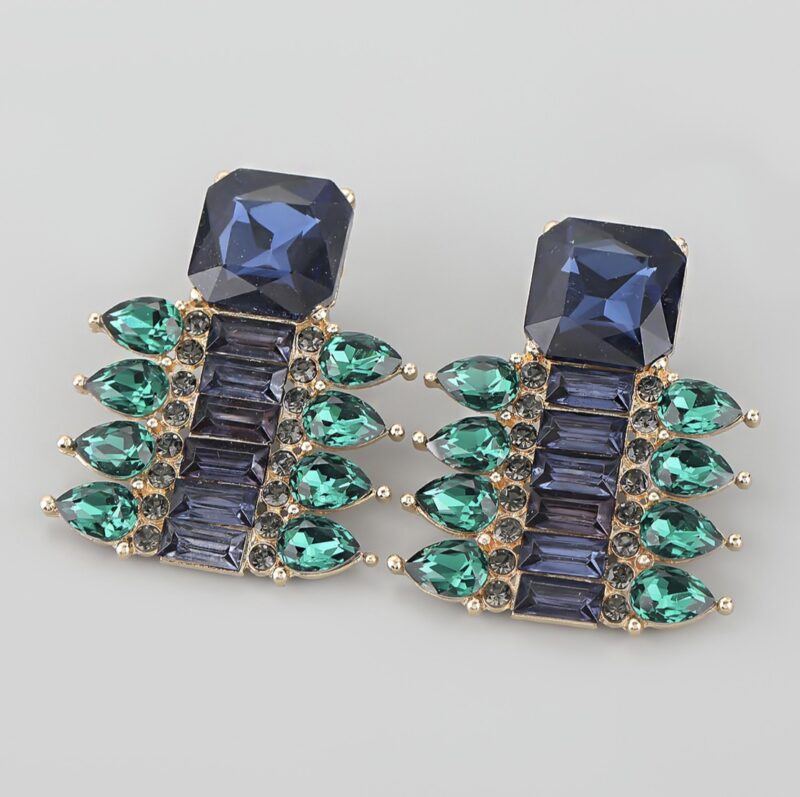 Blue Green Stone Earrings - Image 3
