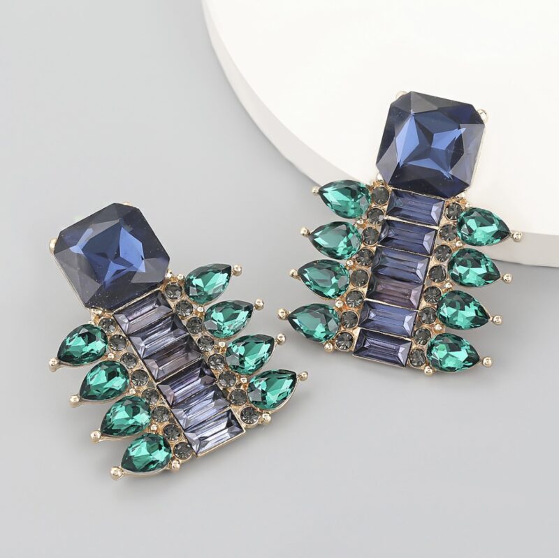 Blue Green Stone Earrings - Image 1